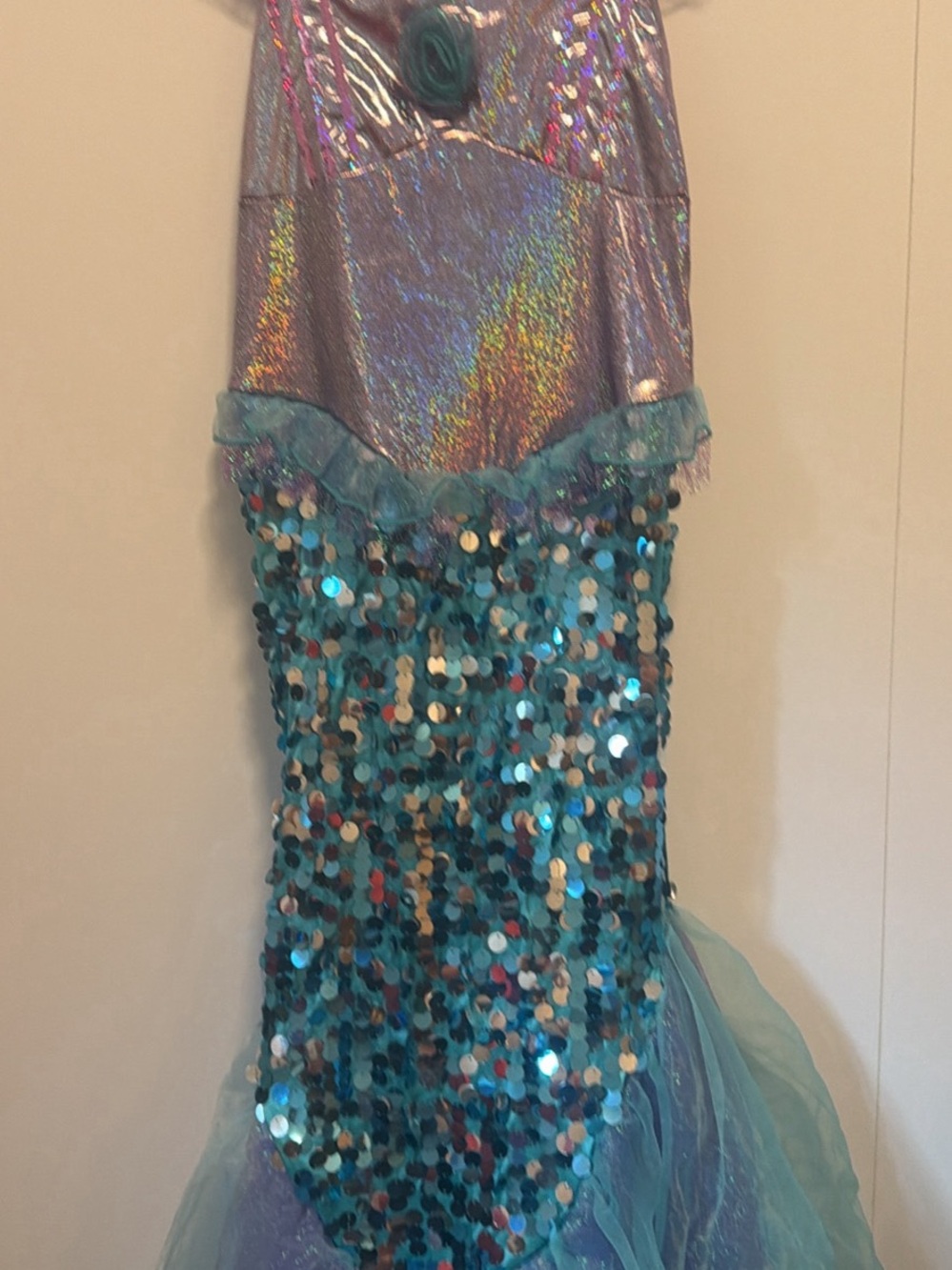 Aqua Sequin Mermaid Costume for Kids